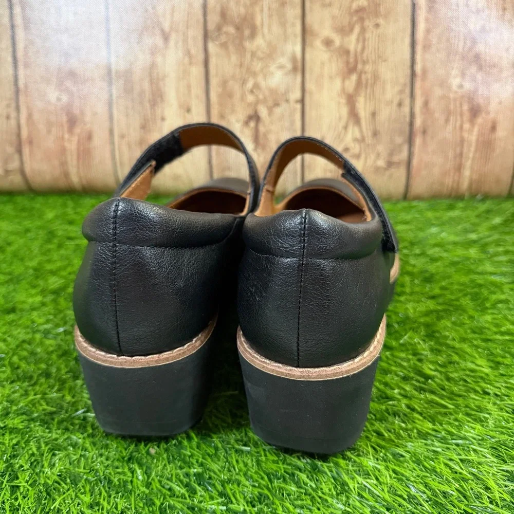 Eurosoft Franlee Mary Jane Shoes Womens Size 10 Black Wedge Platform Comfort